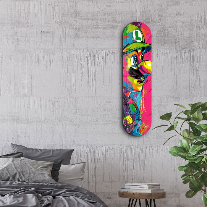Wallity Luigi Fan Art - Pintura Decorativa de Vidrio Templado 20 x 80 cm